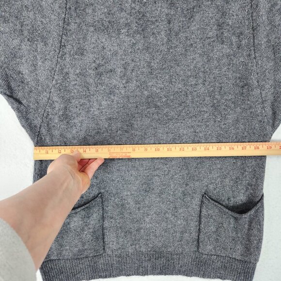 BCBG MaxAzria Sweater Womens Large Gray Wool Cashmere Blend Short Sleeve Tunic - Picture 4 of 11